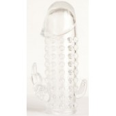 Гелевая прозрачная насадка с 2 отростками - 13 см. - Toyfa Basic - в Смоленске купить с доставкой