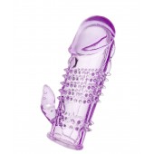 Фиолетовая насадка с коготком и шипами - 13 см. - Toyfa Basic - в Смоленске купить с доставкой