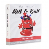 Стимулирующий презерватив-насадка Roll   Ball Strawberry - Sitabella - купить с доставкой в Смоленске