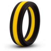 Черно-желтое силиконовое эрекционное кольцо Silicone Go Pro Cock Ring - Blush Novelties - в Смоленске купить с доставкой