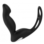 Черный вибромассажер простаты P-PLEASER W ERECTION ENHANCE - Dream Toys - в Смоленске купить с доставкой