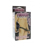 Мужской фаллопротез с вибрацией ROBOTIC MALE STRAP-ON BLACK - 17 см. - Seven Creations - купить с доставкой в Смоленске