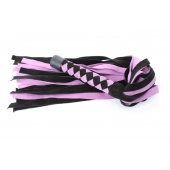 Черно-розовая плеть из замши - 58 см. - БДСМ Арсенал - купить с доставкой в Смоленске