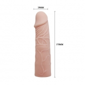 Закрытая телесная насадка-фаллос - 17 см. - Sex Expert - в Смоленске купить с доставкой