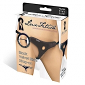 Черные плюшевые трусики для страпона - Lux Fetish - купить с доставкой в Смоленске