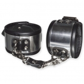 Эффектные серебристо-черные наручники с металлическим блеском - Sitabella - купить с доставкой в Смоленске