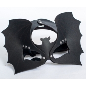 Черная кожаная маска на глаза  Летучая мышь - Sitabella - купить с доставкой в Смоленске