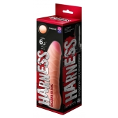 Телесная изогнутая насадка на Harness с коннектором BLACK LINE - 17 см. - LOVETOY (А-Полимер) - купить с доставкой в Смоленске