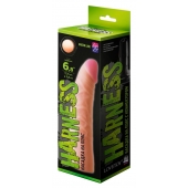 Телесная изогнутая насадка на Harness с коннектором GREEN LINE - 18 см. - LOVETOY (А-Полимер) - купить с доставкой в Смоленске