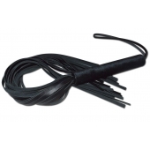 Чёрная кожаная плеть с жесткой ручкой - 63 см. - Sitabella - купить с доставкой в Смоленске