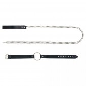 Черный поводок и чокер с кольцом Rada - Rebelts - купить с доставкой в Смоленске