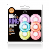 Набор из 6 эрекционных колец King of the Ring - Blush Novelties - в Смоленске купить с доставкой