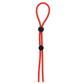 Красное лассо на пенис с двумя бусинами STRETCHY LASSO CAGE - Dream Toys - в Смоленске купить с доставкой