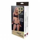 Красно-чёрные наручники на металлической цепочке - Blush Novelties - купить с доставкой в Смоленске