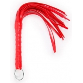 Красная плеть с рукоятью в оплетке - 28 см. - Notabu - купить с доставкой в Смоленске