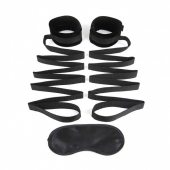 Чёрные манжеты для фиксации на кровати Bondage Bed Strap - Lux Fetish - купить с доставкой в Смоленске