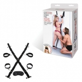Чёрный набор для фиксации у двери - Lux Fetish - купить с доставкой в Смоленске
