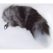 Серебристая анальная пробка с пушистым хвостом - Sitabella - купить с доставкой в Смоленске