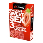 Презервативы для орального секса DOMINO Sweet Sex с ароматом клубничного коктейля  - 3 шт. - Domino - купить с доставкой в Смоленске