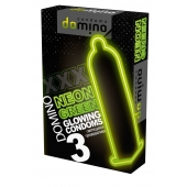 Презервативы DOMINO Neon Green со светящимся в темноте кончиком - 3 шт. - Domino - купить с доставкой в Смоленске