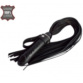 Черная плеть  Ковбой  с ручкой-фаллосом - 55 см. - Sitabella - купить с доставкой в Смоленске