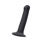 Черный фаллос на присоске Silicone Bendable Dildo M - 18 см. - Strap-on-me - купить с доставкой в Смоленске