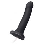 Черный фаллос с имитацией эякуляции Silicon Cum Dildo L - 19,6 см. - Strap-on-me - купить с доставкой в Смоленске