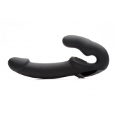 Черный безремневой страпон Urge Silicone Strap On с пультом ДУ - 24 см. - XR Brands - купить с доставкой в Смоленске