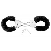 Меховые чёрные наручники Beginner s Furry Cuffs - Pipedream - купить с доставкой в Смоленске