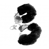 Металлические наручники Furry Love Cuffs с черным мехом - Pipedream - купить с доставкой в Смоленске