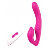 Ярко-розовый безремневой страпон REMOTE DOUBLE DIPPER - 22 см. - Dream Toys - купить с доставкой в Смоленске
