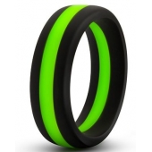 Черно-зеленое эрекционное кольцо Silicone Go Pro Cock Ring - Blush Novelties - в Смоленске купить с доставкой