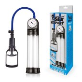 Прозрачная вакуумная помпа Sex Expert с манометром - Sex Expert - в Смоленске купить с доставкой