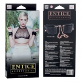 Черные мягкие наручники Entice French Cuffs с цепью - California Exotic Novelties - купить с доставкой в Смоленске