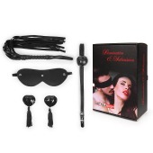 Эротический набор в черном цвете: маска, кляп, пэстисы, плётка - Notabu - купить с доставкой в Смоленске