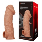 Телесная насадка на фаллос с отверстием для мошонки EXTREME SLEEVE - 17,6 см. - KOKOS - в Смоленске купить с доставкой