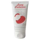 Лубрикант на водной основе с ароматом малины Love Protection Strawberry - 50 мл. - Lola Games - купить с доставкой в Смоленске