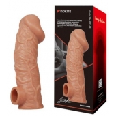 Телесная насадка на фаллос с фиксацией мошонки EXTREME SLEEVE - 15,6 см. - KOKOS - в Смоленске купить с доставкой