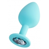 Мятная анальная втулка Brilliant с прозрачным кристаллом - 8 см. - ToyFa - купить с доставкой в Смоленске