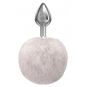 Серебристая анальная пробка с белым пушистым хвостиком Twinkle - Lola Games - купить с доставкой в Смоленске