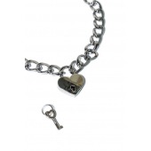 Серебристый ошейник Embrace с ключиком - Lola Games - купить с доставкой в Смоленске