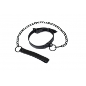 Черный ошейник Sin с поводком - Lola Games - купить с доставкой в Смоленске