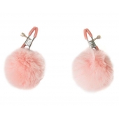 Зажимы на соски Angelic с розовыми меховыми шариками - Lola Games - купить с доставкой в Смоленске