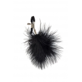 Зажимы на соски с черным пухом Euphoric - Lola Games - купить с доставкой в Смоленске