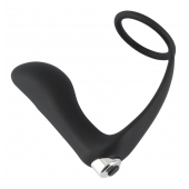 Черное эрекционное кольцо с анальной вибропробкой Vibrating Ring   Plug - Orion - в Смоленске купить с доставкой