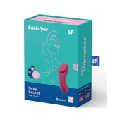 Бордовый бесшумный вибромассажер в трусики Sexy Secret - Satisfyer