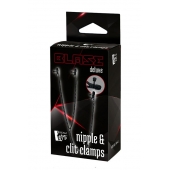 Черные зажимы на соски и клитор на цепочке DELUXE NIPPLE   CLIT CLAMPS - Dream Toys - купить с доставкой в Смоленске