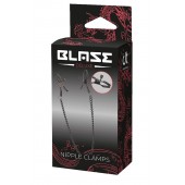 Черные зажимы на соски на цепочке BLAZE DELUXE NIPPLE CLAMPS - Dream Toys - купить с доставкой в Смоленске