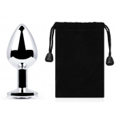 Серебристая анальная пробка с прозрачным стразом - 7,2 см. - Anal Jewelry Plug - купить с доставкой в Смоленске