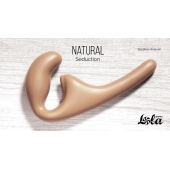 Бежевый безремневой страпон Seduction - 20,5 см. - Lola Games - купить с доставкой в Смоленске